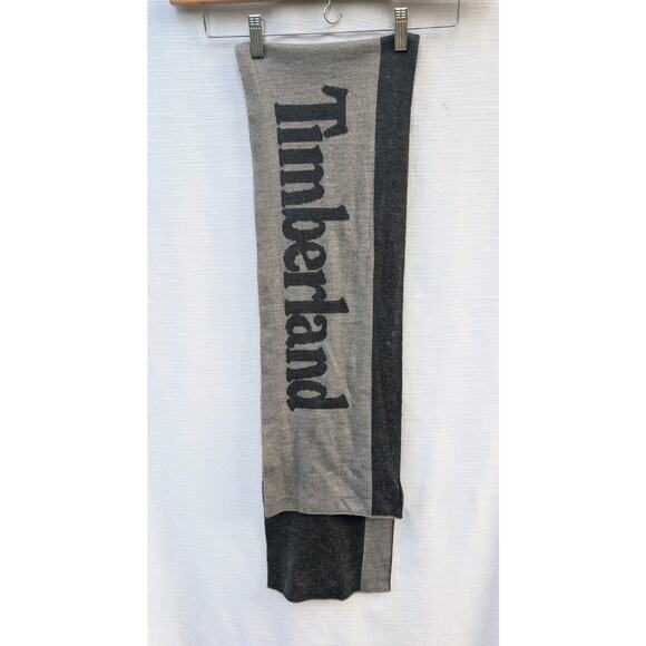 TIMBERLAND Two-Tone Gray REVERSIBLE LOGO Long Scarf Outdoors - Picture 3 of 6